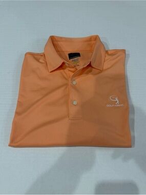 Greg Norman Collection Orange Golf Polo with Embroidered Logo